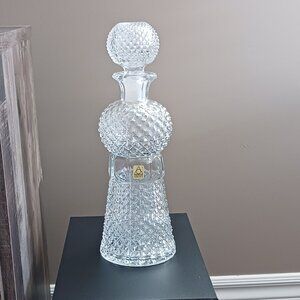 Vintage Lead Crystal Clear Cut Glass Liquor Decanter With Stopper Austria
